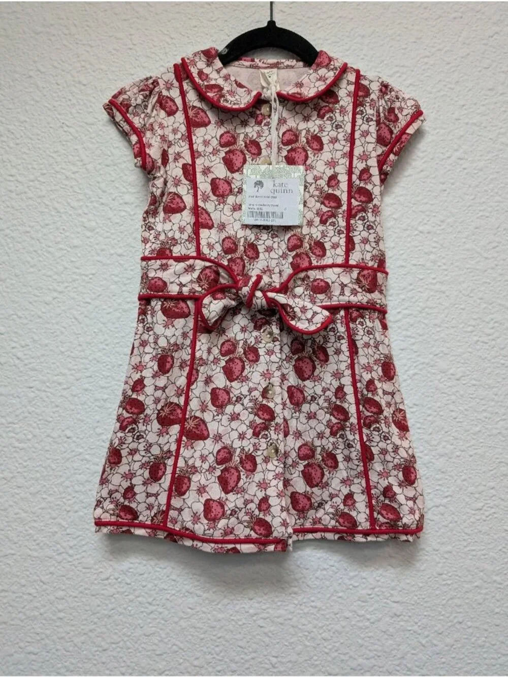 Kate Quinn Pink Strawberry Floral 2T Short Sleeve Violet Dress Bamboo